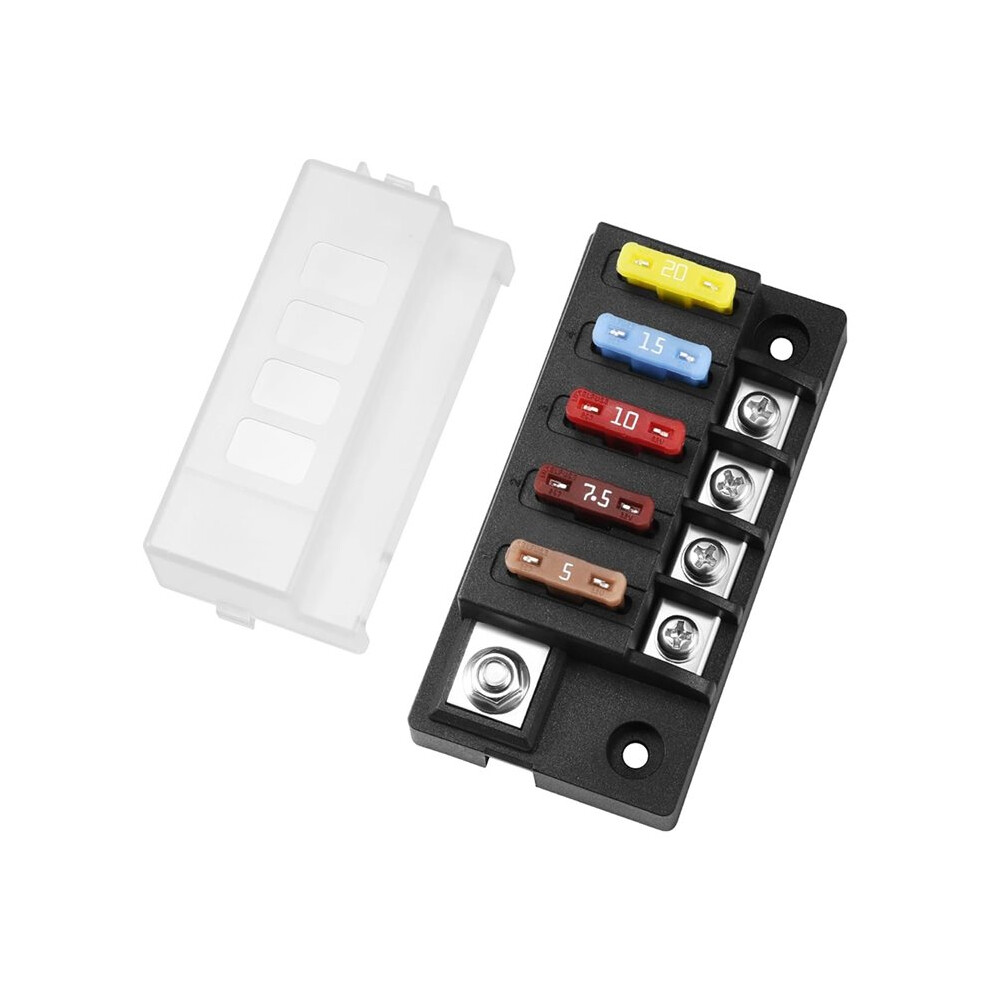 4 Circuit Blade Fuse Box, 150A Total, 12V/24V/48V Distribution For Automotive & Ev Auxiliary 4711136593767