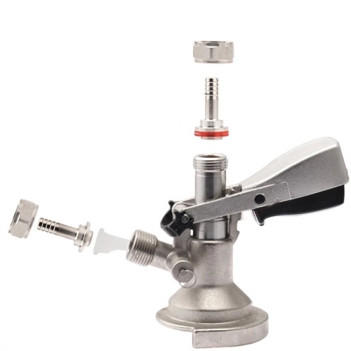 A/D/S Type Keg Coupler All-SS with 8mm Duotight Push-Fit for Homebrewing A