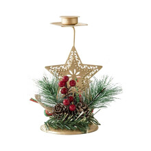 Candelabro de Hierro Dorado para Navidad, Decoración de Mesa para Ventana, Producto de Decoración Navideña para Fiestas, Decoraciones Navideñas C