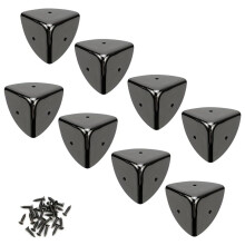 Iron Corner Protectors Black Decor Box Cover 39mm/1.53In Box Cabinet Safety Guards 8PCS,Black