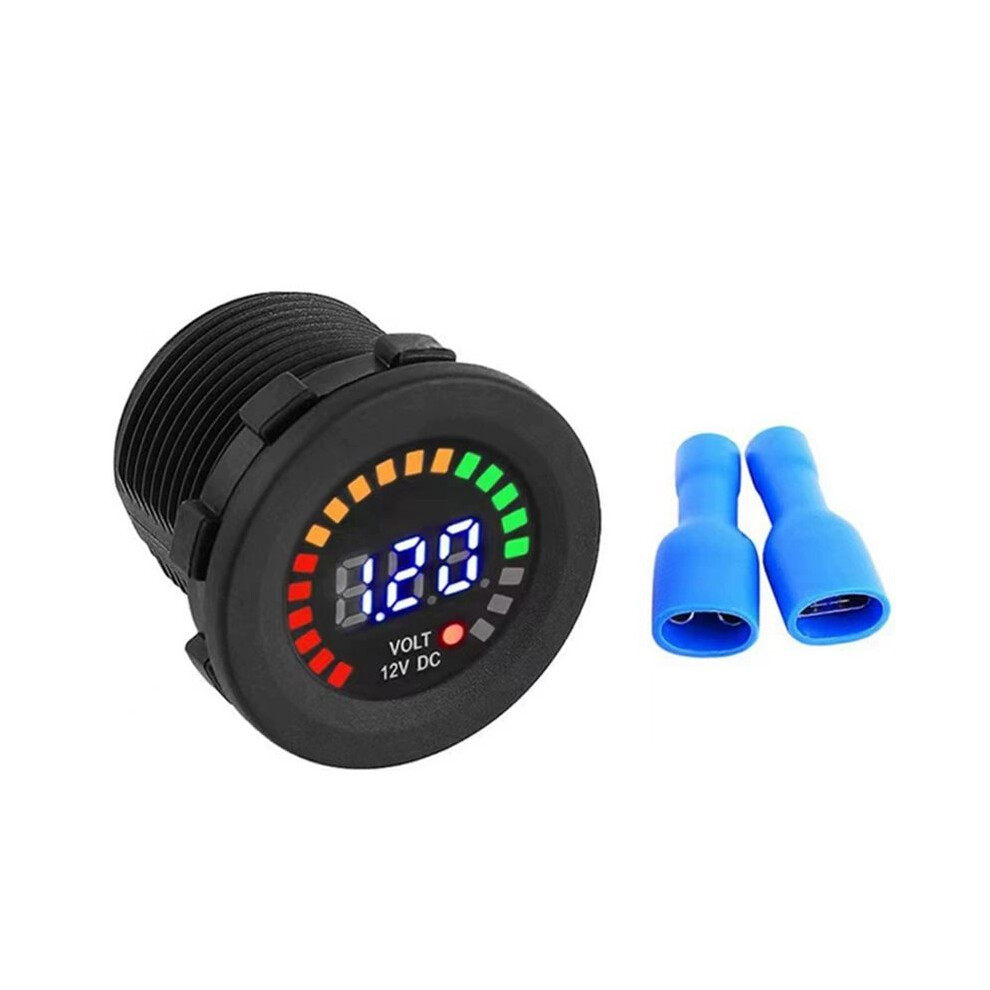 12V Motorcycle Car Led Digital Display Voltmeter Waterproof Voltage Volt Meter Gauge Motorbikes Cars Boats 4714120694853