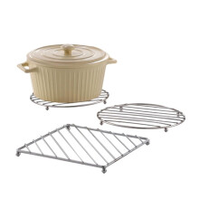 Stainless Steel Trivet Set of 3 HeatResistant Countertop Protector for Hot Pots/Pans, Square & Round Dishwasher Trivets