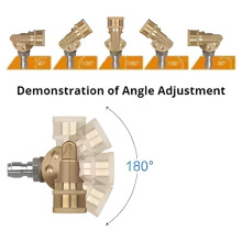 Schnellanschlussadapter für Hochdruckreiniger, 1/4-Zoll-Messing-Schwenkdüse, 5-Winkel-Drehkopf (180), 4500-PSI-Autowaschdüse