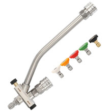 Foam Cannon Dual-Connector Accessory, Pressure Washer Double Tip Attachment for Soap Cannon, 5 Washer Sprayer Nozzles