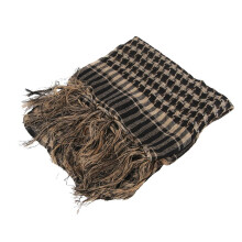 Unisex Scarf Polyester Plaid Tassel Arab Desert Shemagh,Beige