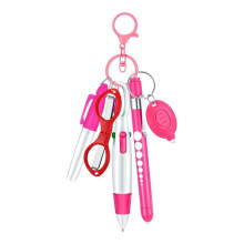 6-In-1 Multifunction Retractable Pen Set Flashlight Foldable Scissors Ballpoint Pen Keychain Nurse Pens
