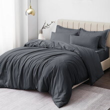 (Charcoal, Double) Plain Duvet Cover Single Double King Bed Set Quilt