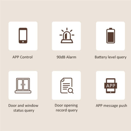 WiFi Door and Window Alarm Sensor with Open/Close Detection Function, Remote Anti-Theft Alarm 2