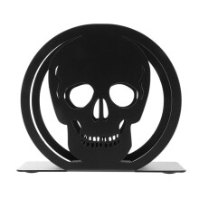 Soporte para Servilletas de CóCtel, DiseñO de Calavera de Halloween, Soporte para PañUelos Negro, Organizador para Servilletas de Papel de Hierro