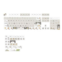 132 Keys Cute Mouse Theme Keycaps XDA Profile Key Caps English for 61/64/68/84/87/96/98/104 Mechanical Keyboard Keycaps