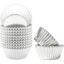 500pcs Silver Foil Cupcake Liners for Baking Baking Cups Thick & Sturdy, Oil Resistance, Muffin Liners Paper A