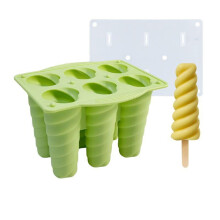 2PCS Silicone Molds Homemade Ice Cream Molds for Kids Food Grade Maker Easy to Clean,Green