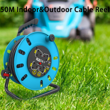 50M Blue Heavy Duty Extension Lead Reel Overheat Protection Cable Reel