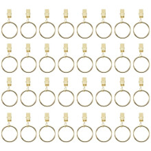 40PCS Curtain Rings with Clips, Strong Drapery Clips Hooks  Tension Rod Bracket, 1.26 Inch Interior Diameter