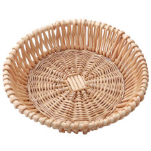 Cesta Tejida una Mano, Cesta de Mimbre, Cesta para Servir Alimentos para Pan, Fruta, Almacenamiento de Verduras, Cesta de Regalo de 25 X 8 Cm
