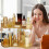 Corner Bathroom Counter Storage Rack Bathroom Countertop Rack Cosmetic Storage Rack Dressing Table Tray 2 Layers 5