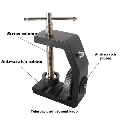 Metal Multi-Angle Adjustable Table Desktop Adapter Bracket Fixer with C-Shaped Clamp for Monitors and Displays 2
