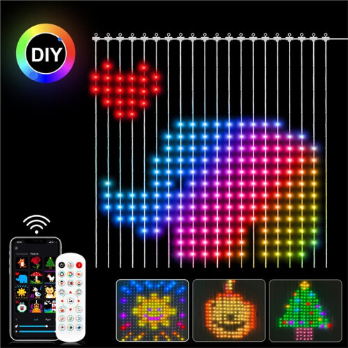 RGB LED String Matrix Pixel Curtain Lights DIY Customize Animation Advertising Atmosphere Light 2