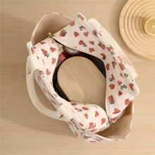 Corduroy Lunch Bag Thermal Insulation Lunch Box Storage Handbag Multifunctional Kid School Cooler Bag Picnic FoodPouch
