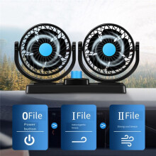 12V Car Fan Double Fan Portable Auto Cooling Fan Cooling Wind Electric Fan Car Fan for 12V Car