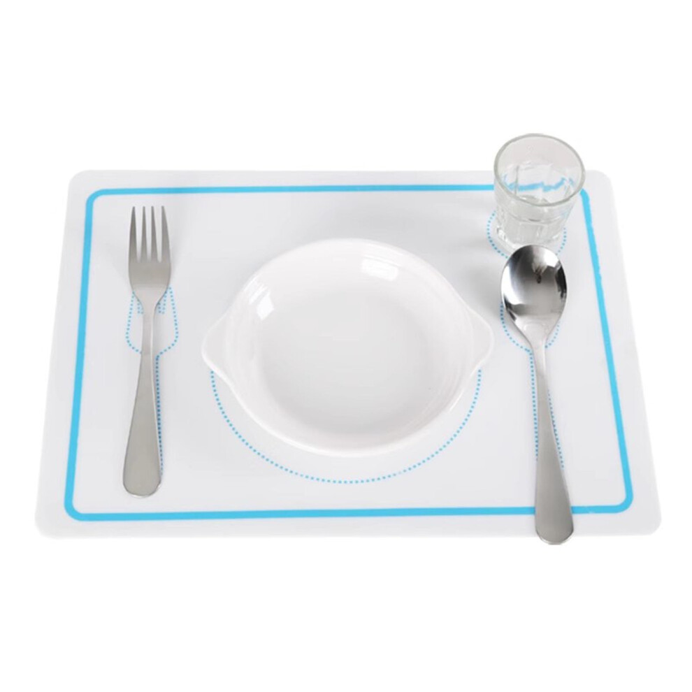 Montessori Toddler Dinnerware Set with Utensils, Easy Clean Silicone Placemat Dining Set