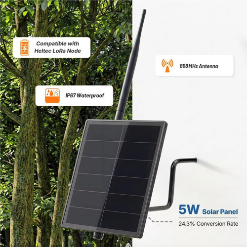 5W Dev-Board Solar LoRa Node Kit Support Meshtastic with WiFi LoRa 32 V4 and LoRa 2.4G Antenna and GPS Module. 868Mhz 2
