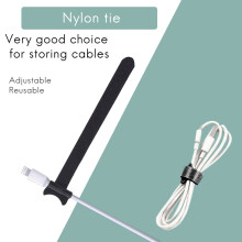 100 X adjustable black nylon cable tie L 15cm