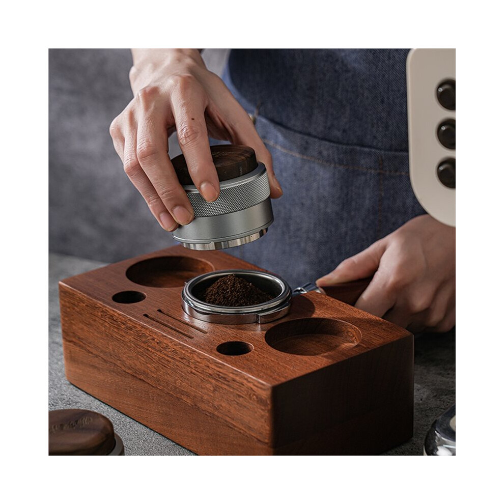 Walnut Wood Constant Pressure Tamper Coffee Tamper, 51mm Tamping Hammer for Espresso.