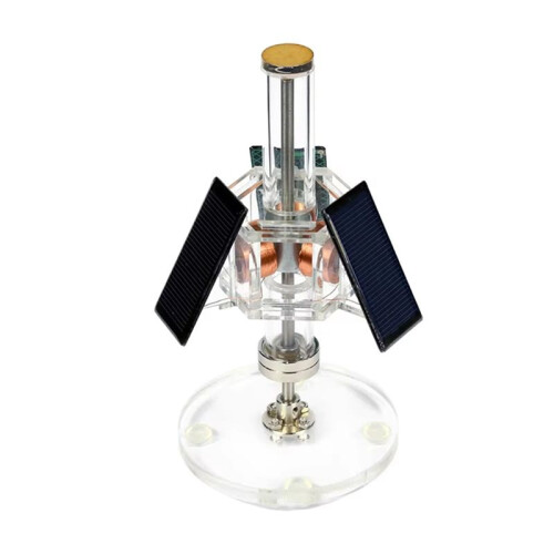 Magnetic Levitation Solar Motor Three-Sided Vertical Brushless Motor DIY Scientific Experiment Teaching Model
