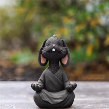 Djurstatyer Djurskulpturer Yoga Vardagsrum Trädgårdsdekoration Bonsai Skrivbordsdekorationer Vit