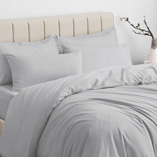 Imperial Rooms (Silver, King) Plain Duvet Cover Single Double King Bed Set Quilt 2