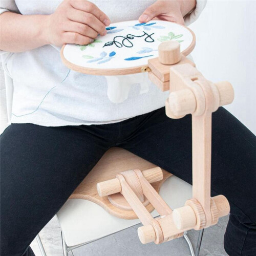 Embroidery Hoop Holder Desktop Adjustable Rotatable Embroidery Stand Frame for Sewing DIY Art  Needlework Stitching 2