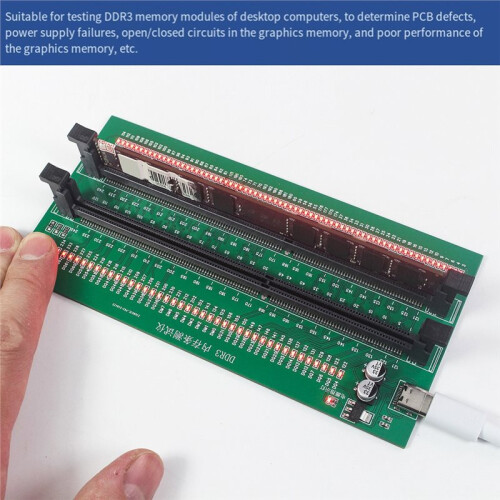 2 Pezzi DDR3 Memory Tester PCB DDR3 Memory Test Card con 110 Indicatori LED per Computer Desktop DDR3 Memory RAM Tester 2