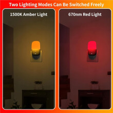 2pack Red and Yellow LED Night Light - Dual Color Modes with Memory, Dimmable for Bedrooms, Nurseries, Bathrooms US Plug