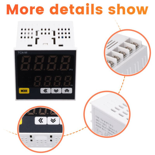 Thermostat Digital Temperature Controller AC85-265V AC PT100 K J Input TC4M PID Temp Control Thermoregulator 1300 2