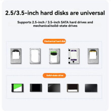 2.5Inch 3.5Inch HDD External Hard Drive Case RGB Hard Drive Enclosure High Speed Adapter for PC Lapop US Plug