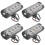 4Pcs 4 Led Amber Recovery Strobe Lights 12V 24V Orange Grill Breakdown Flashing 1