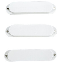 3pcs Single Coil Pickup Covers Sealed Plastic Pickup Covers for Strat Style Electric Guitars White