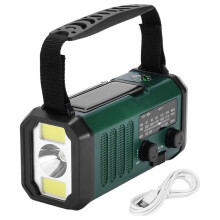 LED Emergency Power Bank Flashlight Reading Lamp 10000mAh Solar Radio Charger Type-C Solar Emergency Radio with Compass