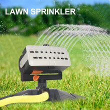 Oscillating Sprinkler Adjustable Large Coverage Lawn Sprinkler 16 Holes Watering Grass Sprinkler for Outdoor Garden