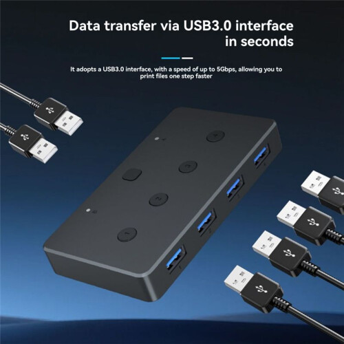 USB 3.0-Switcher voor Muis, Toetsenbord, Printer en Meer, USB- Compatibel met /Windows/Linux 2