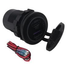 65W PD 12V Salida USB para Computadora PortáTil USB C Cargador de AutomóVil Toma de Puerto MúLtiple Adaptador una Prueba de Agua para AutomóVil