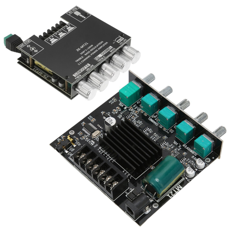 Zk-Mt21 Bt 2.1 Channel Amplifier Board 100W Subwoofer 12-24V 8181390309583