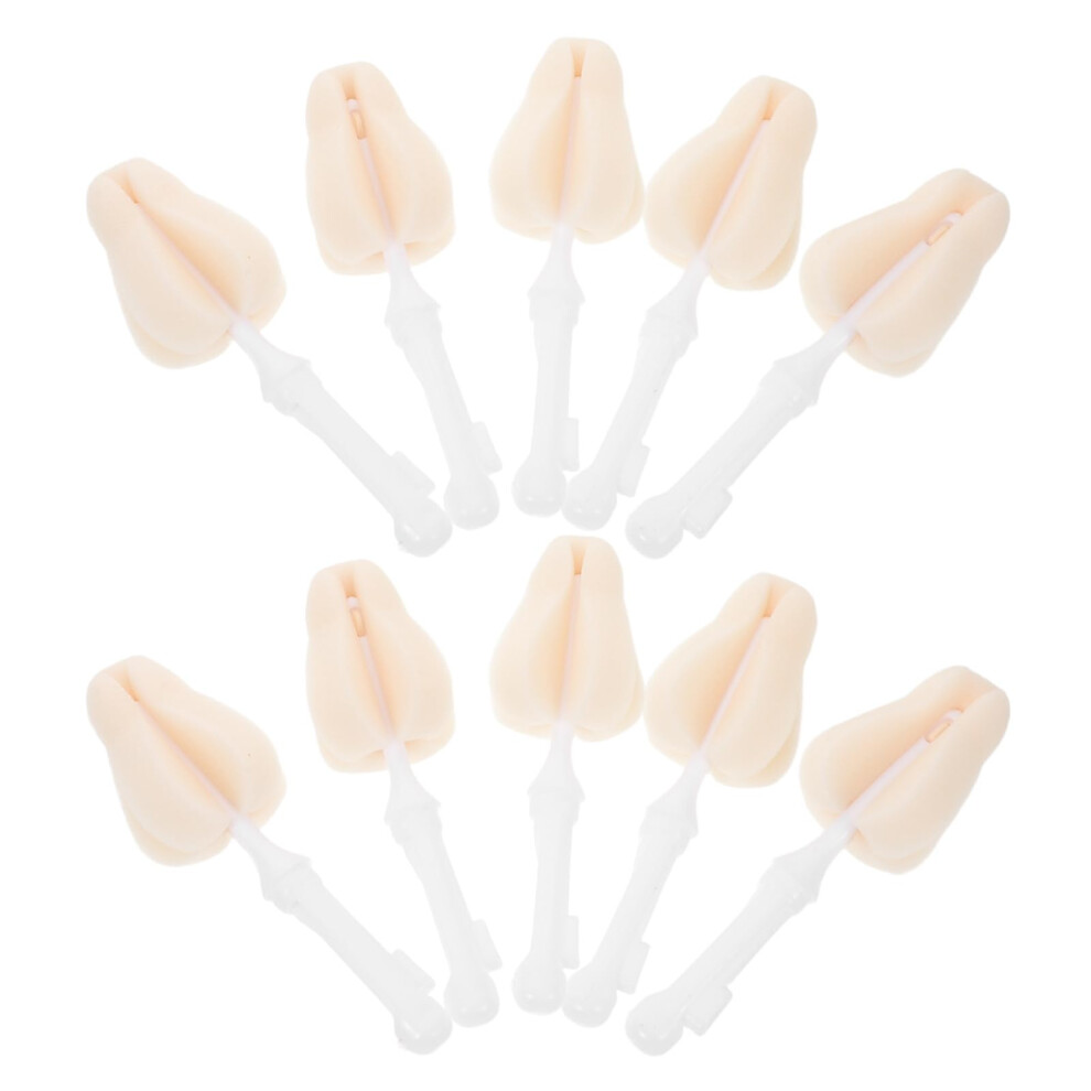 10pcs Baby Bottle Nipple Sponge Brush Set for Pacifier Cleaning, Gentle Sponge Care Tools
