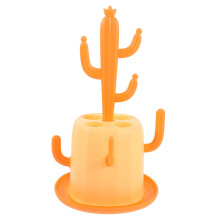 Cactus Baby Bottle Drying Rack with Drain Tray, Detachable Countertop Organizer, Compact Travel Size