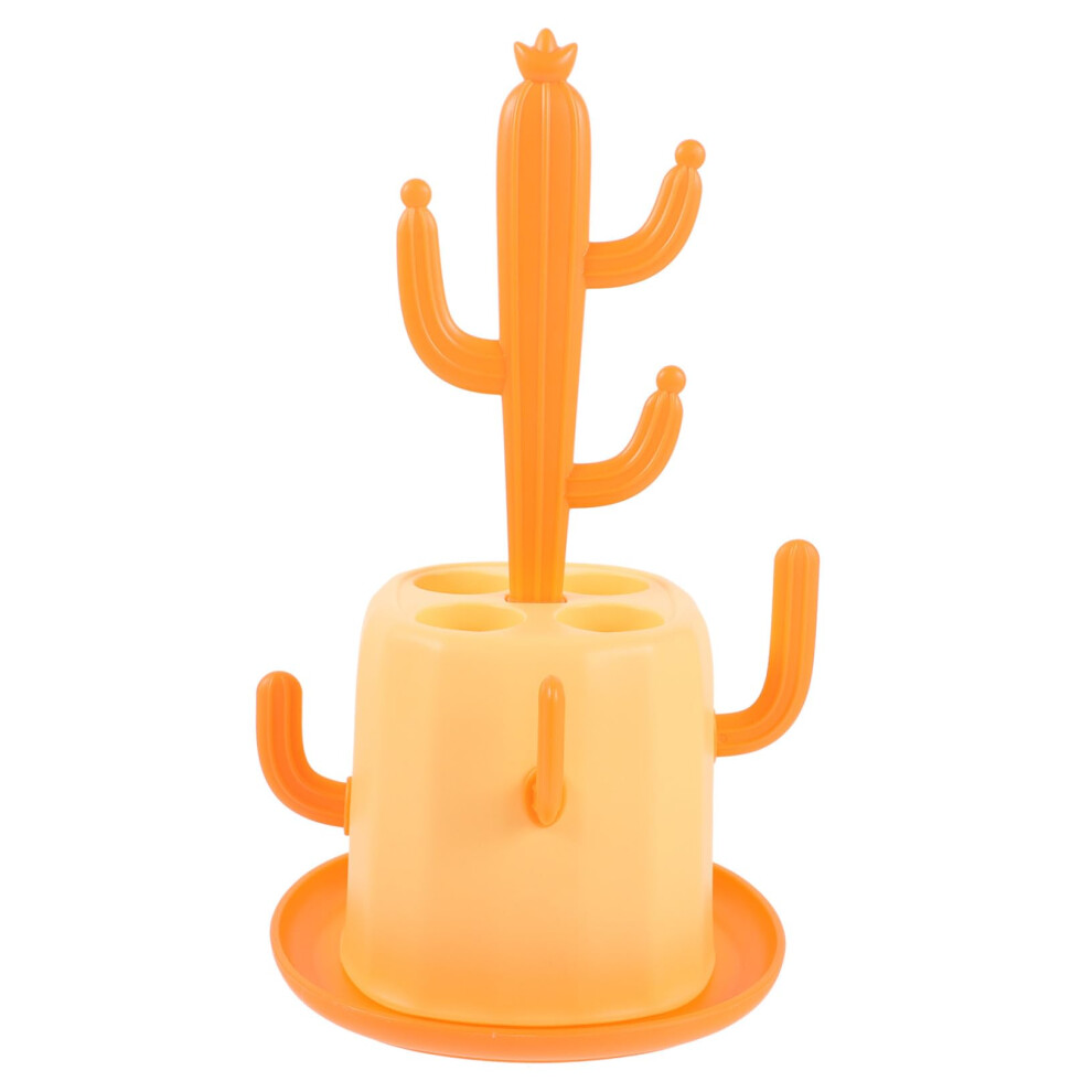 Cactus Baby Bottle Drying Rack with Drain Tray, Detachable Countertop Organizer, Compact Travel Size