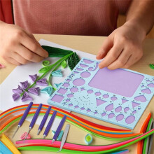 Kit de 7 Herramientas de Quilling de Papel para Principiantes Adultos Juego de Herramientas de Quilling Ranuradas con Regla Geométrica, Bolígrafo