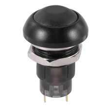 Ein-Aus-Verriegelung Wasserdichter 12-Mm-Druckschalter SPST 2A IP67, Schwarz