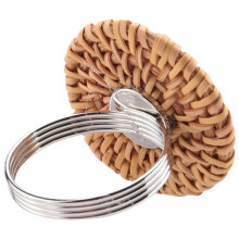 Fall Napkin Rings Set of 6, Vintage Napkin Ring for Table Setting, Handmade Rattan Serviette Rings Holder for Wedding