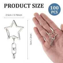 50 Pezzi Portachiavi A Molla A Forma di Stella con Fibbia A Catena e di Salto Aperto, per La Creazione di Gioielli Portachiavi DIY